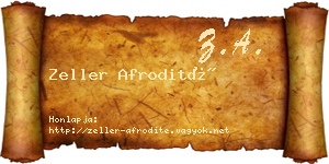 Zeller Afrodité névjegykártya